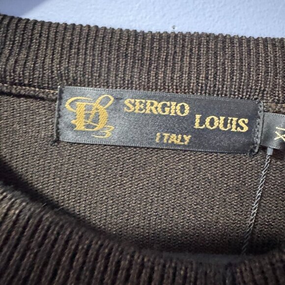 NWT Sergio Louis Italy wool blend XL brown sweater - Picture 4 of 6